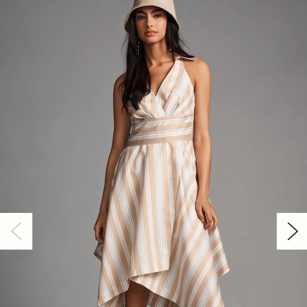 Maeve by Anthropologie Asymmetrical Wrap Sleeveless Shirt Dress Size 12 NWT